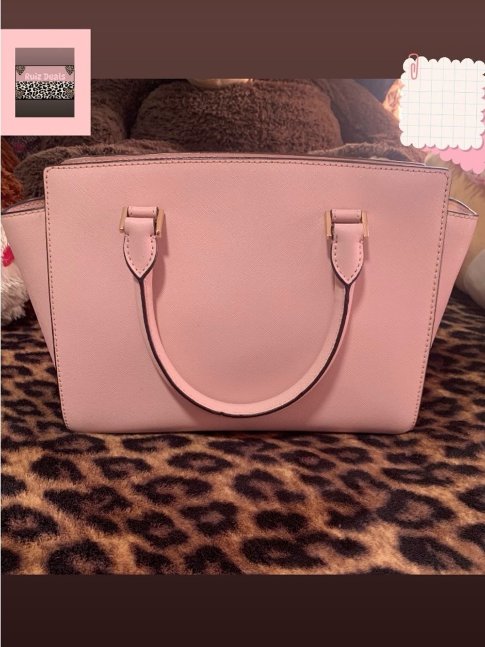 Michael Kors Pale Pink Saffiano Satchel with Gold Hardware - Picture 3 of 12